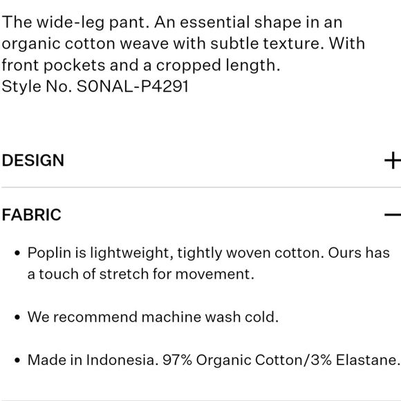 Eileen Fisher Organic Cotton Stretch Poplin Cropped Pants, Petite Large. - Picture 6 of 9